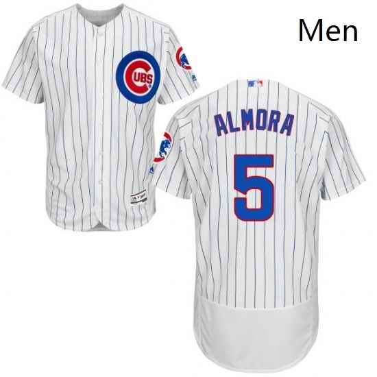 Mens Majestic Chicago Cubs 5 Albert Almora Jr White Home Flexbase Authentic Collection MLB Jersey